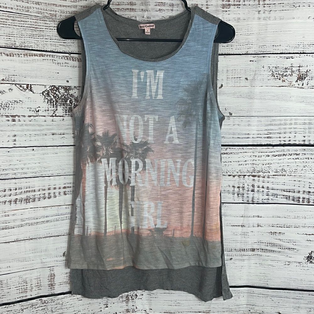 ‎Juicy couture tank size small i am not a morning Girl Top